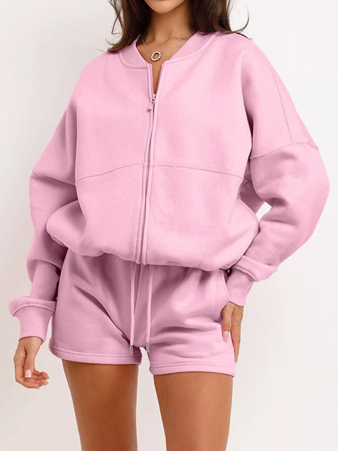 Zip Up Jacket and Shorts Set