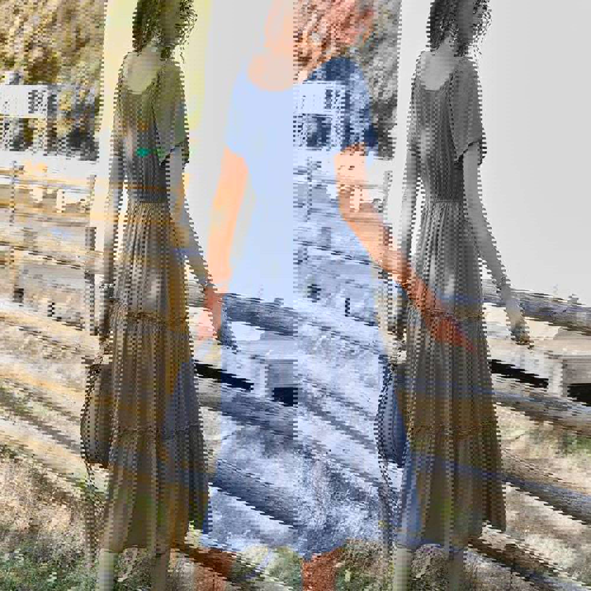 Love Kuza Graceful Tiers Midi Dress