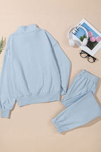 Half Zip Long Sleeve Top and Joggers Set