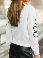 Flower Dropped Shoulder Sweater