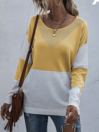 Color Block Round Neck Sweater