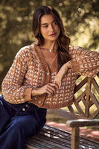 SO ME Soft Chenille Yarn Textur Button Sweater Cardigan