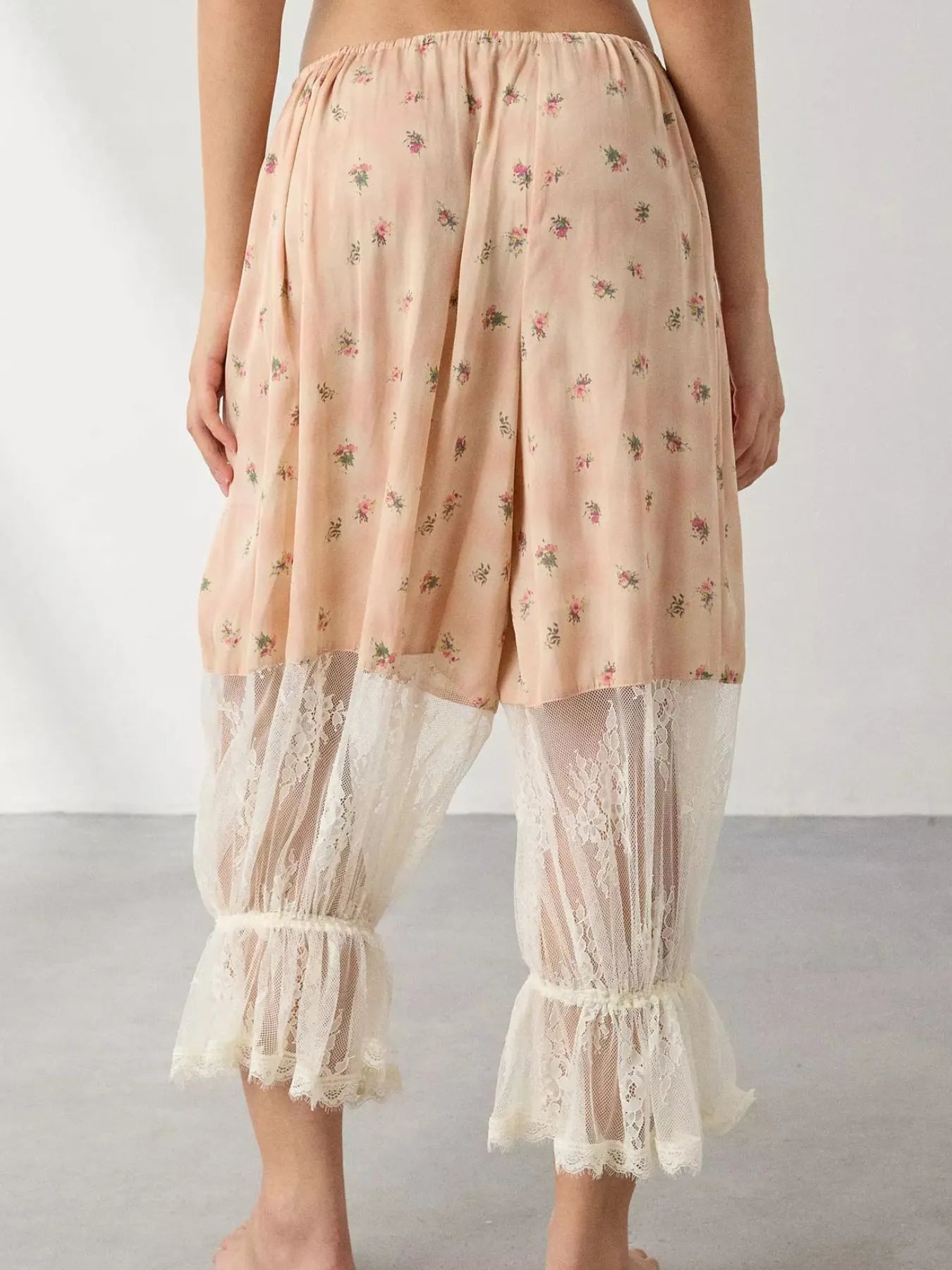 Floral Lace Patchwork Pants