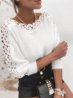 Lace Trim Long Sleeve Sweater