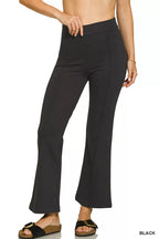 Zenana Heavy Ponte Elastic Waistband Pintuck Pants