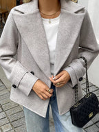 Wool Blend Double-Breasted Jacket