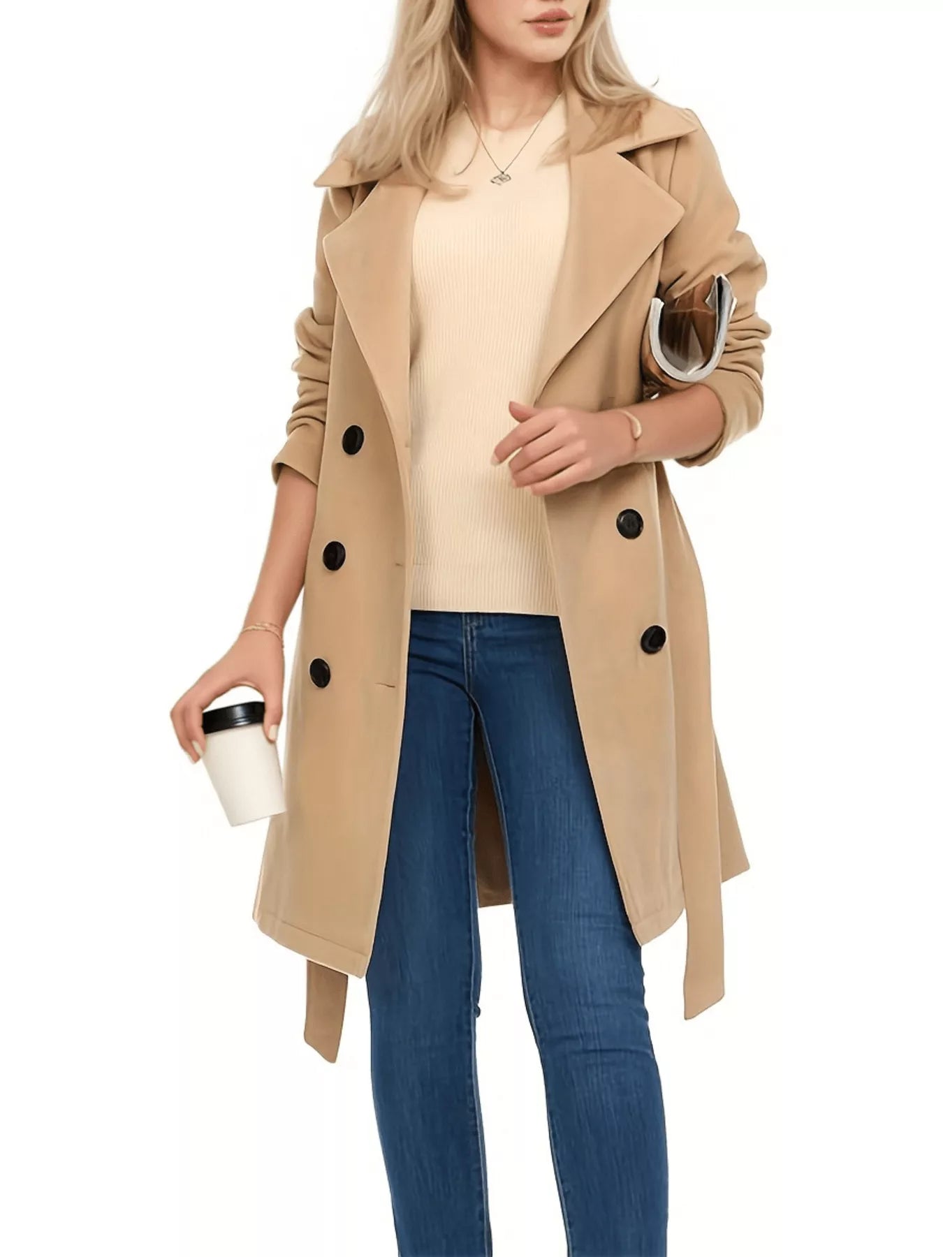 Double Breasted Long Sleeve Coat