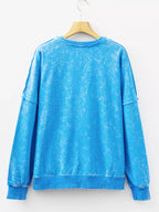 Mineral Wash Raw Seam Double Patched Pocket Sweatshirt