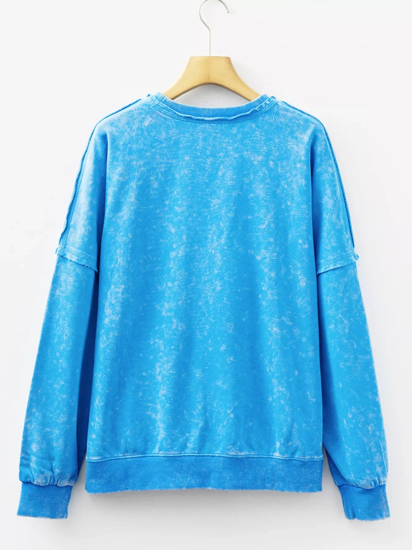 Mineral Wash Raw Seam Double Patched Pocket Sweatshirt