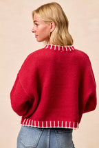 BiBi Christmas Theme Sequin Lattering Sweater