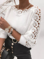 Lace Trim Long Sleeve Sweater