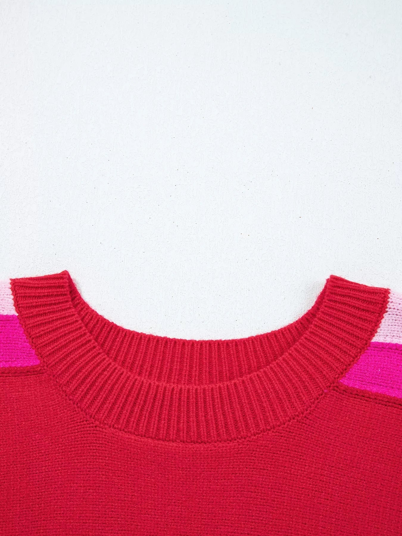 Striped Sleeve Crew Neck Sweater