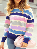 Contrast Boat Neck Sweater