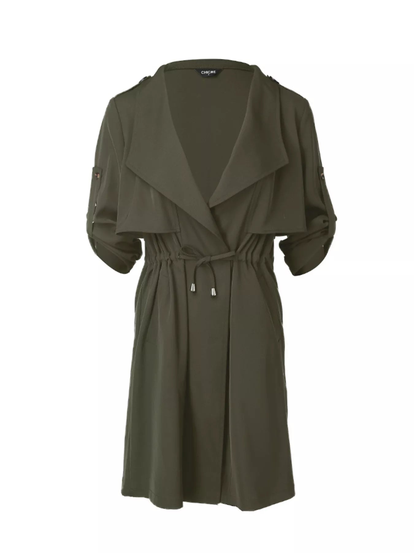 Drape Collar Lightweight Trench Coat
