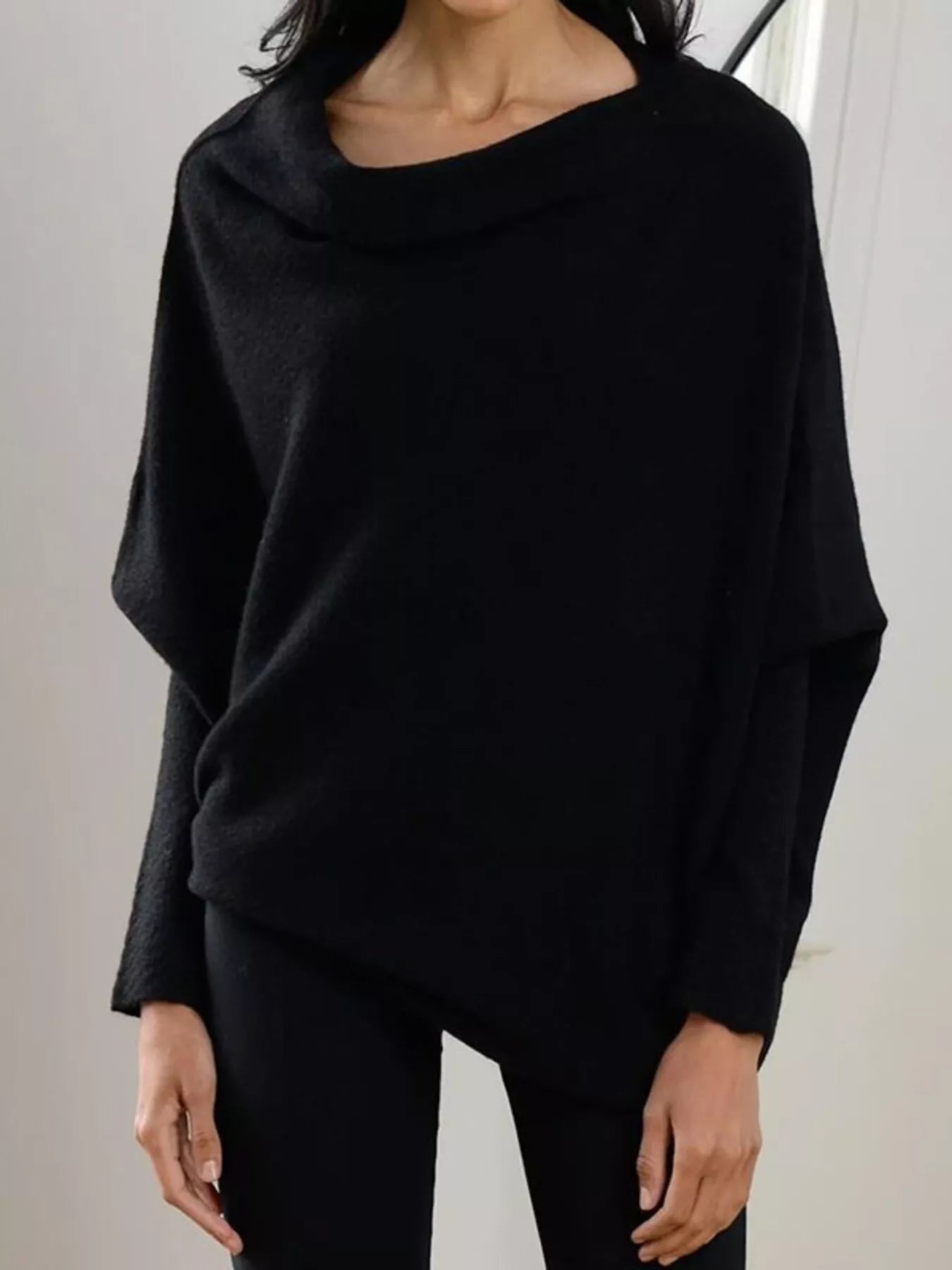 Boat Neck Long Sleeve Sweater