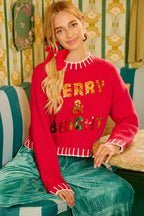 BiBi Christmas Theme Sequin Lattering Sweater