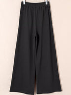 Tied Elastic High Waist Pleated Detail Solid Sweatpants