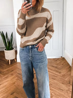 Contrast Long Sleeve Sweater