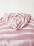 Stripe Thumbhole Side Slits Drop Shoulder Loose Fit Hoodie