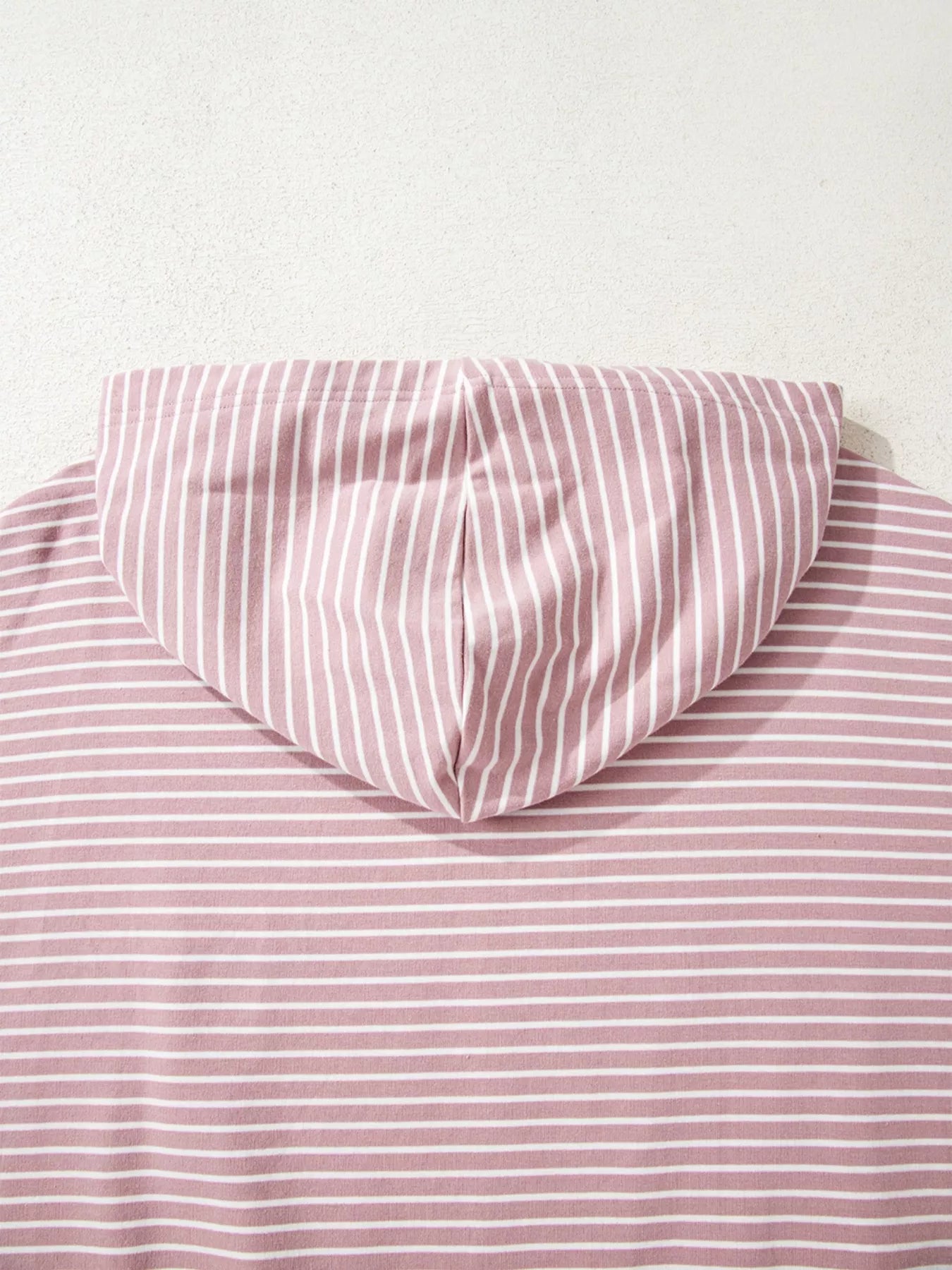 Stripe Thumbhole Side Slits Drop Shoulder Loose Fit Hoodie