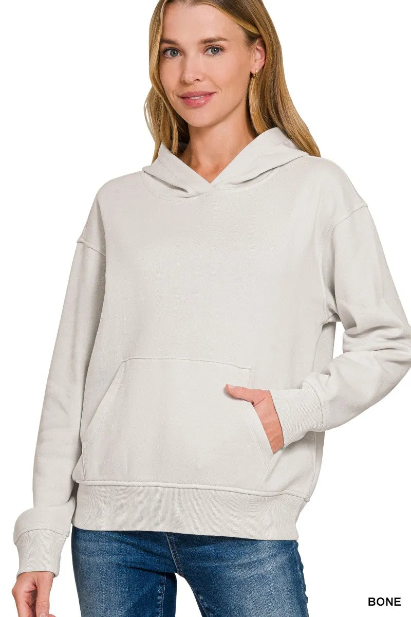 Zenana Fleece Kangaroo Pocket Hoodie