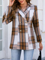 Plaid Double-Breasted Blazer