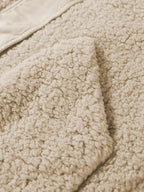 Faux Fur Snap Button Front Knot Side Plush Vest with Pockets