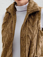 Full Size Cozy Faux Fur Zip-Up Vest Coat Plus Size