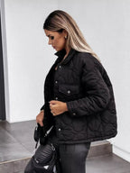 Quilted Snap-Down Casual Jacket