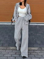 Side Striped Zip Up Hoodie and Pants Set