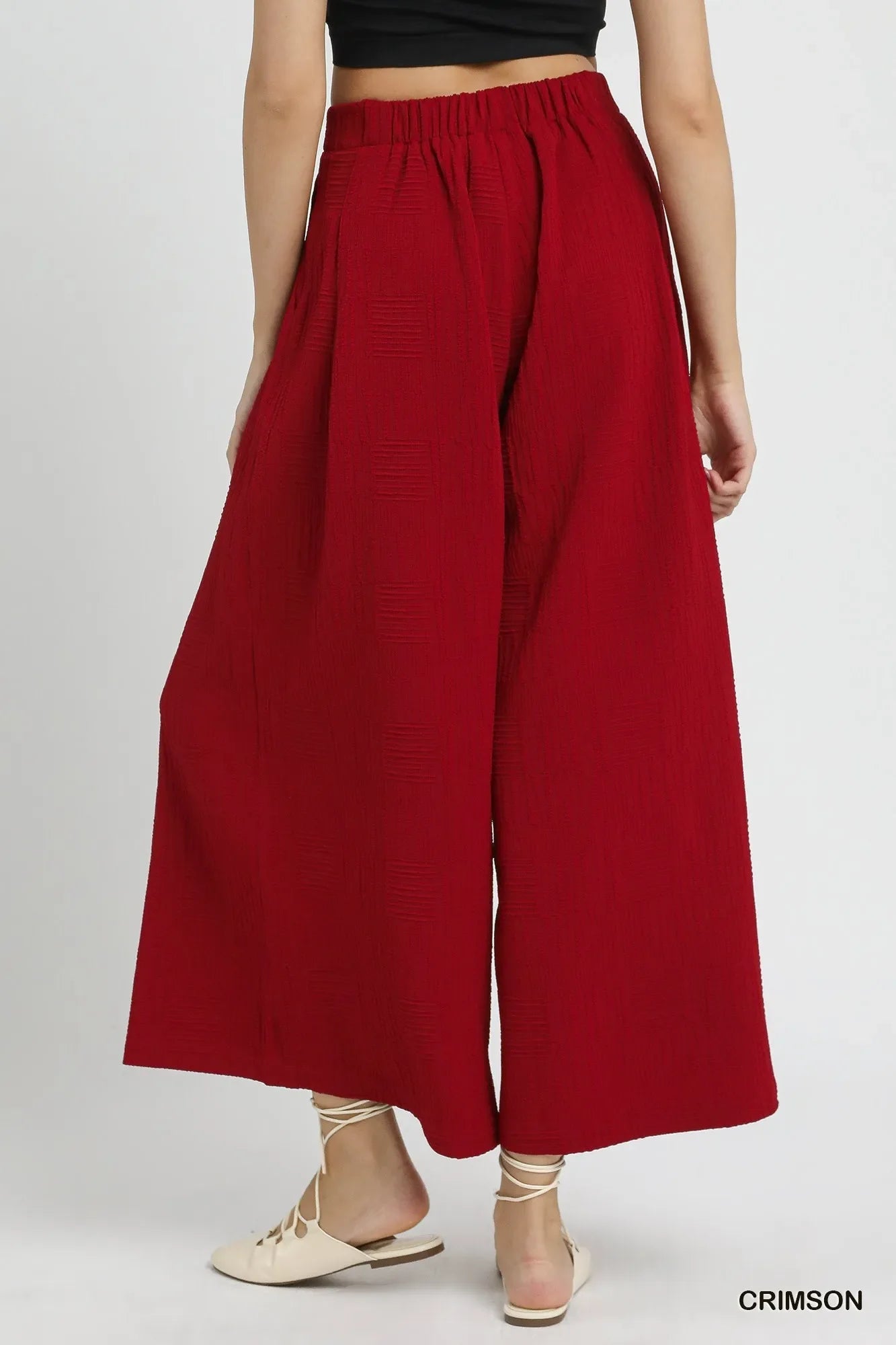 Umgee Elastic Waist Wide Leg Pants