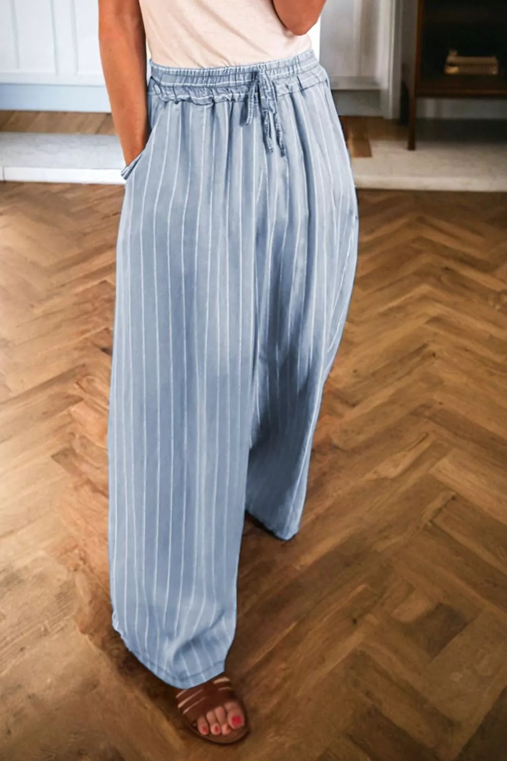 Striped Wide Leg Jeans