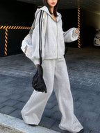 Side Striped Zip Up Hoodie and Pants Set