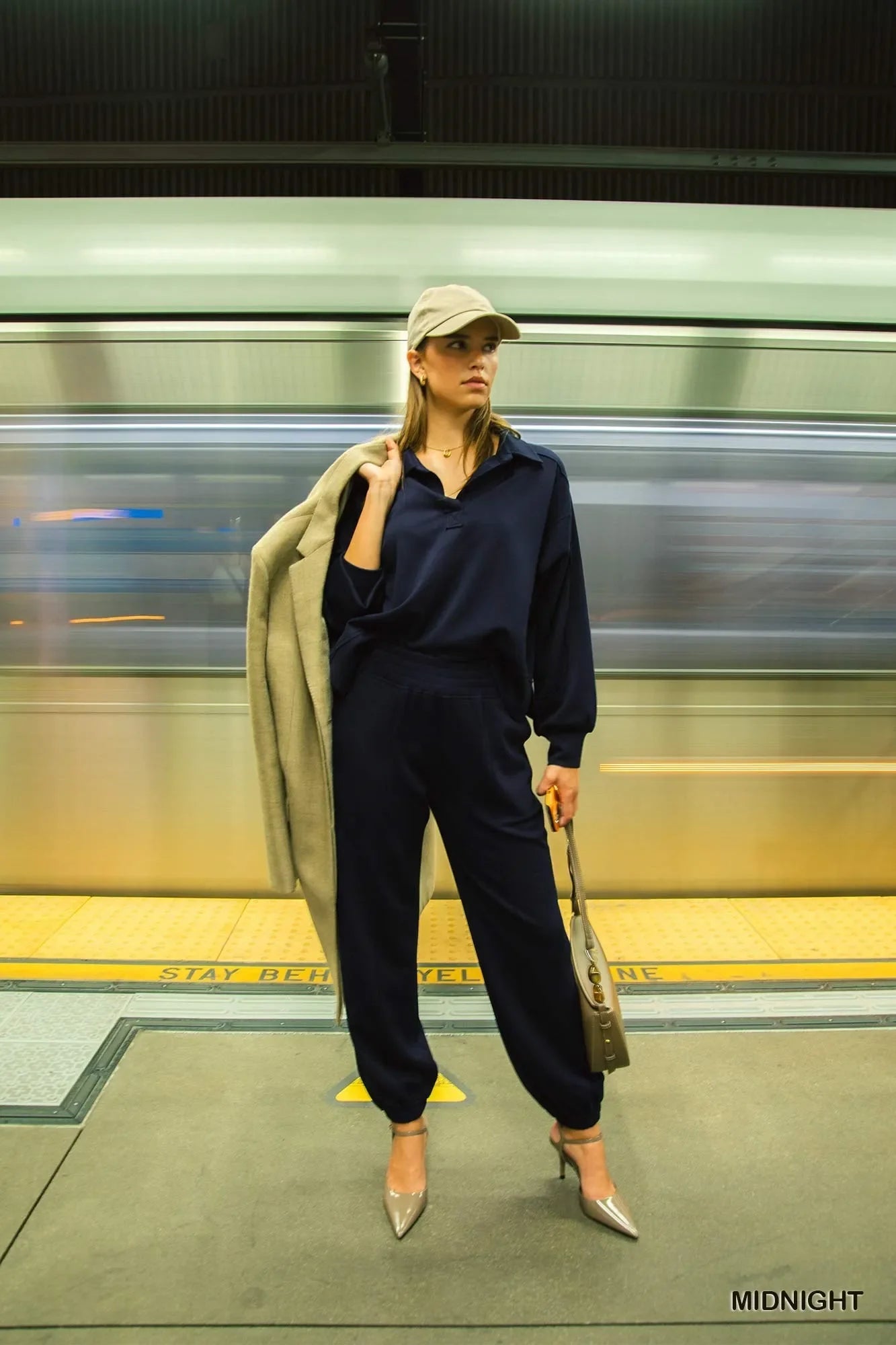 Umgee Drawstring Jogger Pants with Front Seam Detail