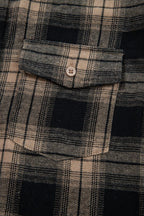 Plaid Double Flap Pocket Brushed Shacket