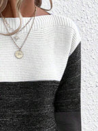 Color Block Long Sleeve Sweater