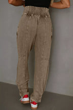 Vintage Wash High-Waisted Balloon Pants