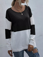 Color Block Round Neck Sweater