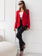 Lapel Collar One Button Blazer