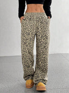 Full Size Leopard Print Wide Leg Pants Plus Size