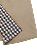 Checkered Lining Button Up Trench Coat