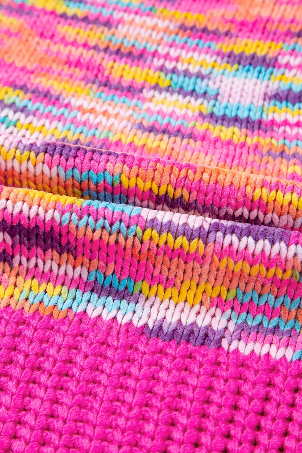 Colorful Knit Crew Neck Sweater