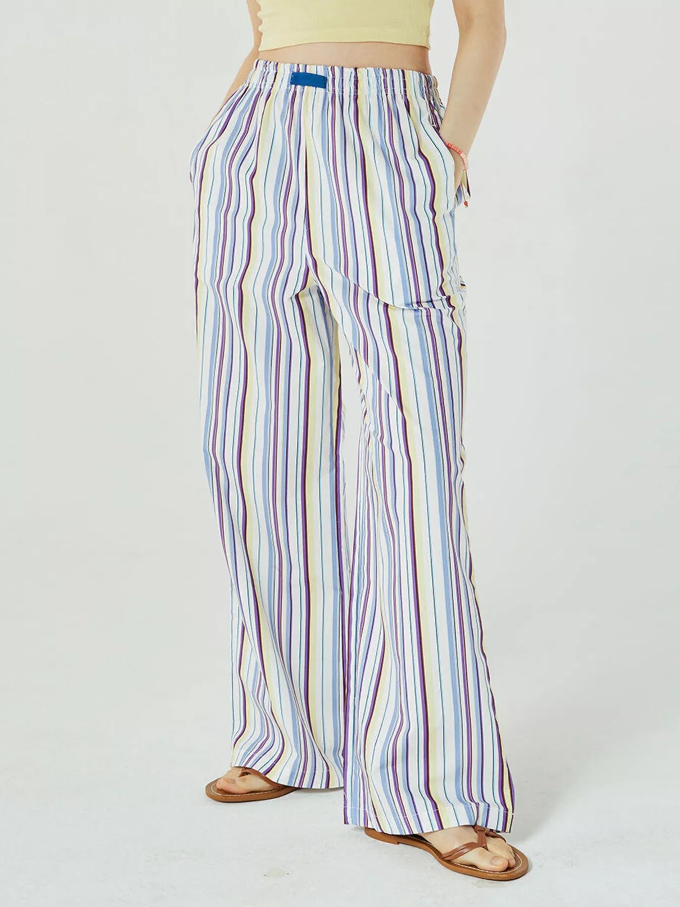 Elastic Waist Wide Leg Pants
