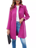 Button-Down Wool Blend Coat
