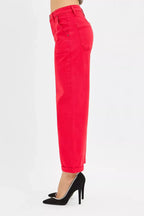 RISEN High Rise Ankle Cuffed Barrel Pants