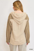 Umgee Washed French Terry Shacket