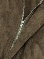 Suede Cropped Bomber Jacket