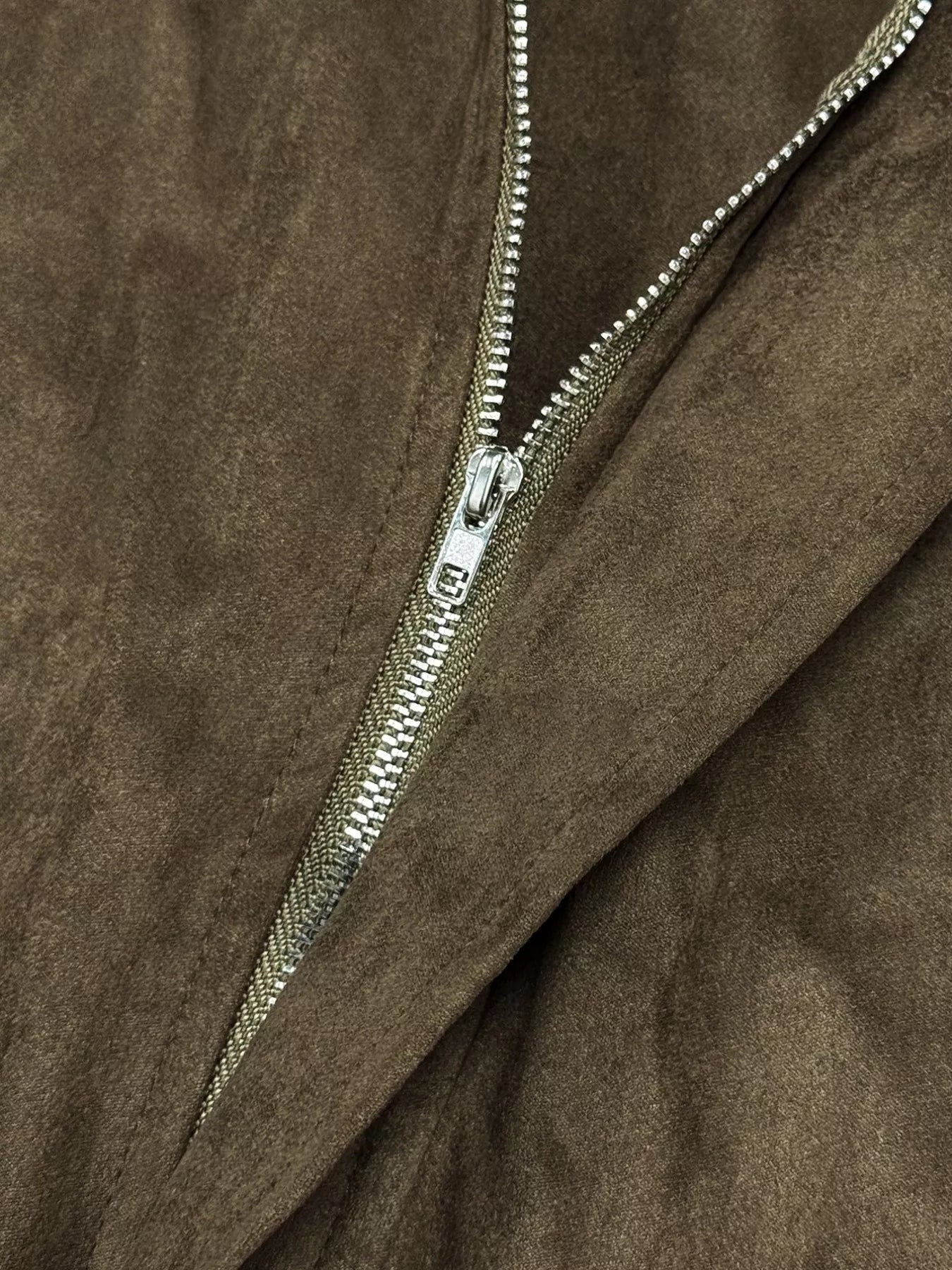 Suede Cropped Bomber Jacket