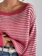 Striped Boat Neck Sweater