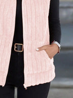 Full Size Fleece Zip-Up Vest Coat Plus Size